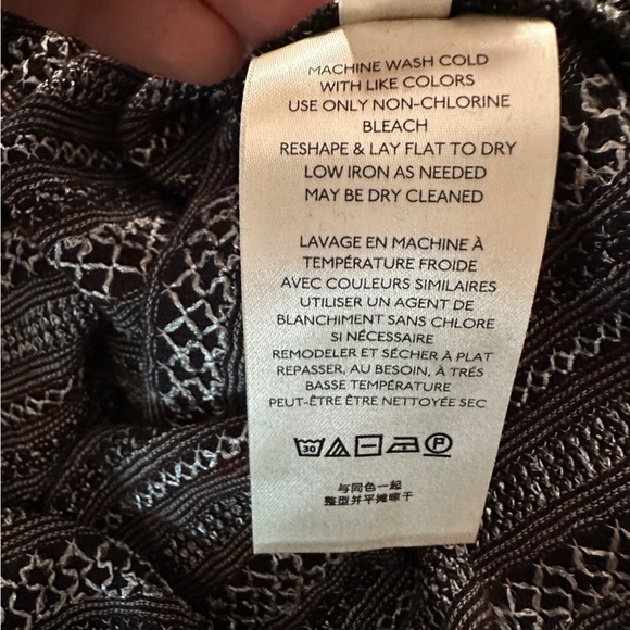 Free People Black Combo Off-Shoulder Ruffle Smocked Top | Size Large - Picture 13 of 16